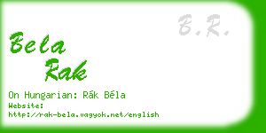 bela rak business card