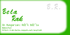 bela rak business card